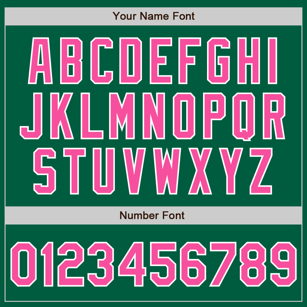 Custom Kelly Green Pink-White Authentic Baseball Jersey - Sky-Custom