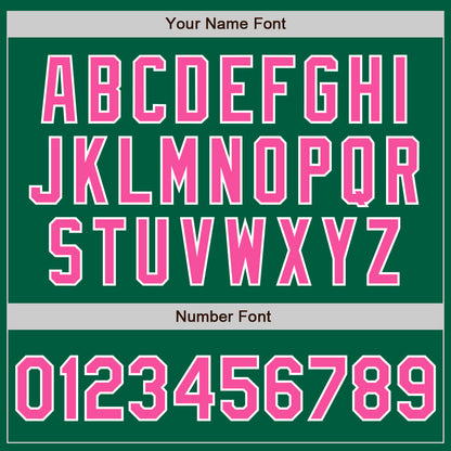 Custom Kelly Green Pink-White Authentic Baseball Jersey - Sky-Custom