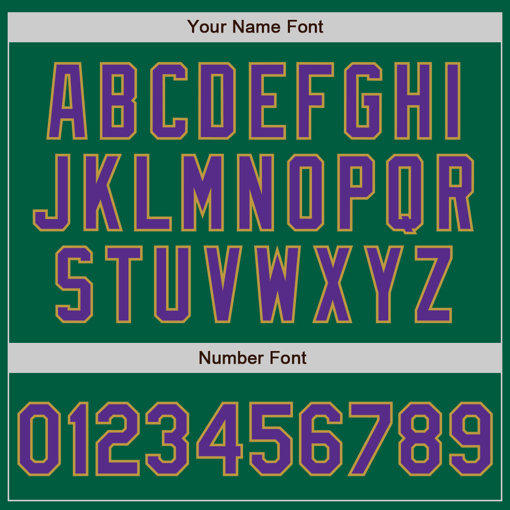 Custom Kelly Green Purple-Old Gold Authentic Baseball Jersey - Sky-Custom