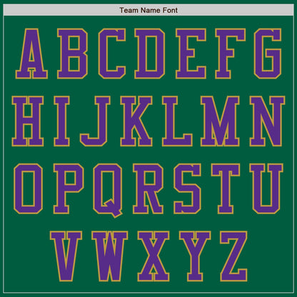 Custom Kelly Green Purple-Old Gold Authentic Baseball Jersey - Sky-Custom