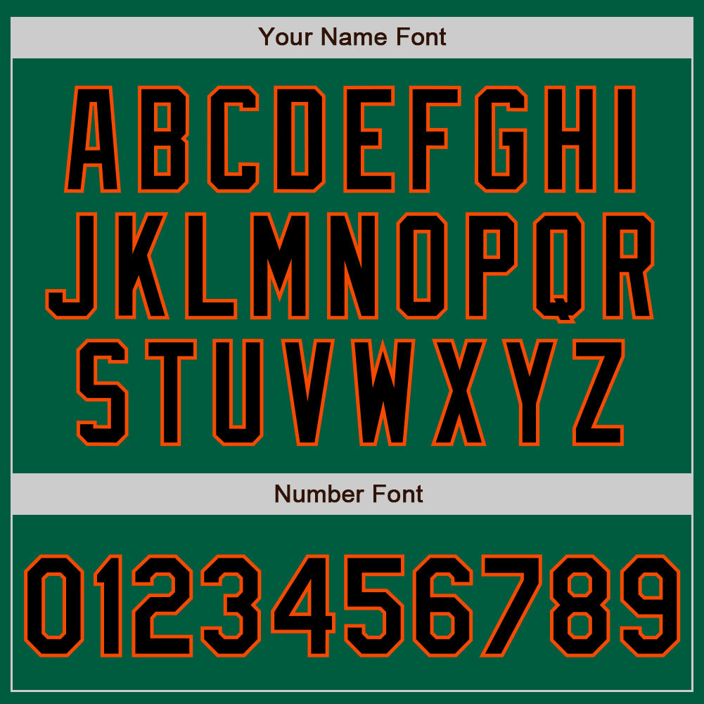 Custom Kelly Green Black-Orange Authentic Baseball Jersey - Sky-Custom