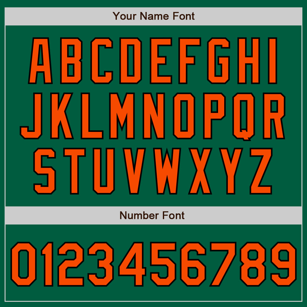 Custom Kelly Green Orange-Black Authentic Baseball Jersey - Sky-Custom