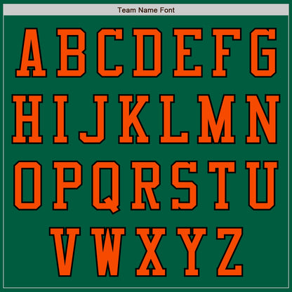 Custom Kelly Green Orange-Black Authentic Baseball Jersey - Sky-Custom