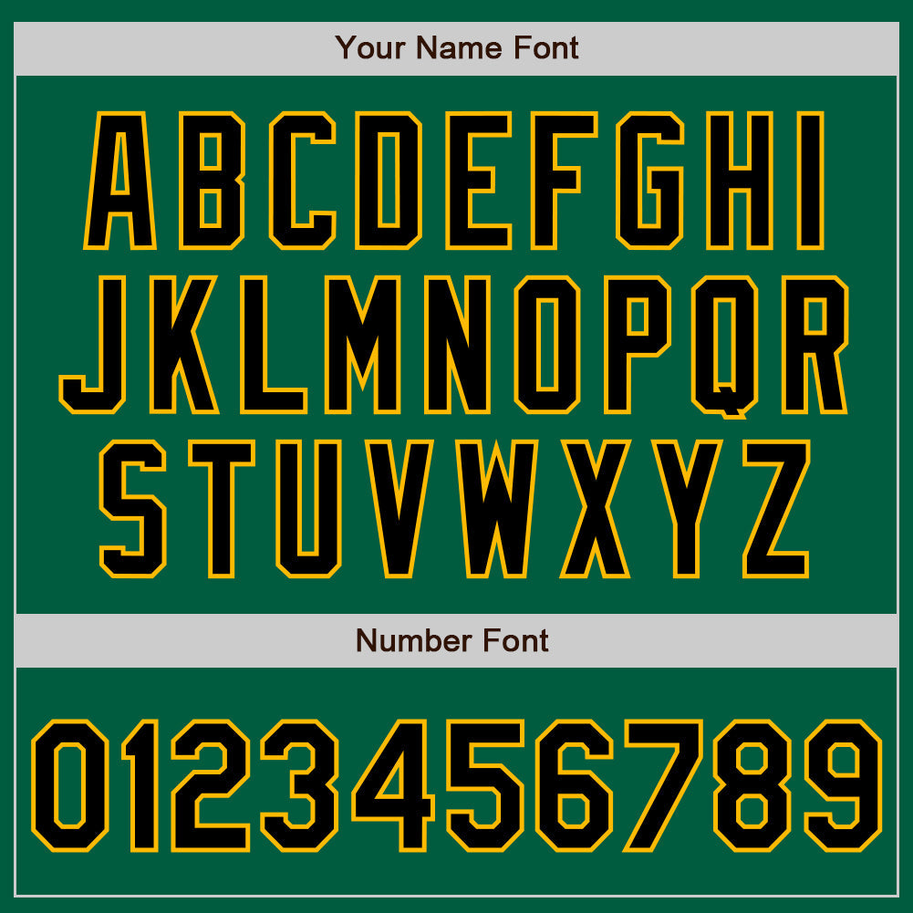Custom Kelly Green Black-Gold Authentic Baseball Jersey - Sky-Custom