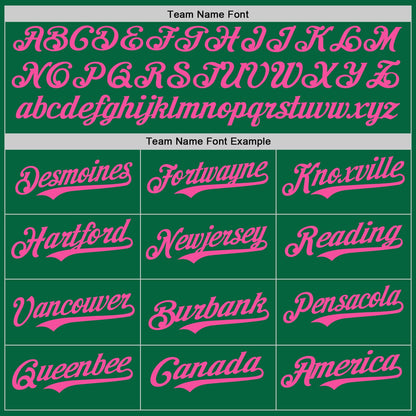 Custom Kelly Green Pink Authentic Baseball Jersey - Sky-Custom