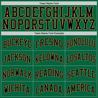 Custom Kelly Green White Pinstripe Old Gold-Black Authentic Baseball Jersey - Sky-Custom
