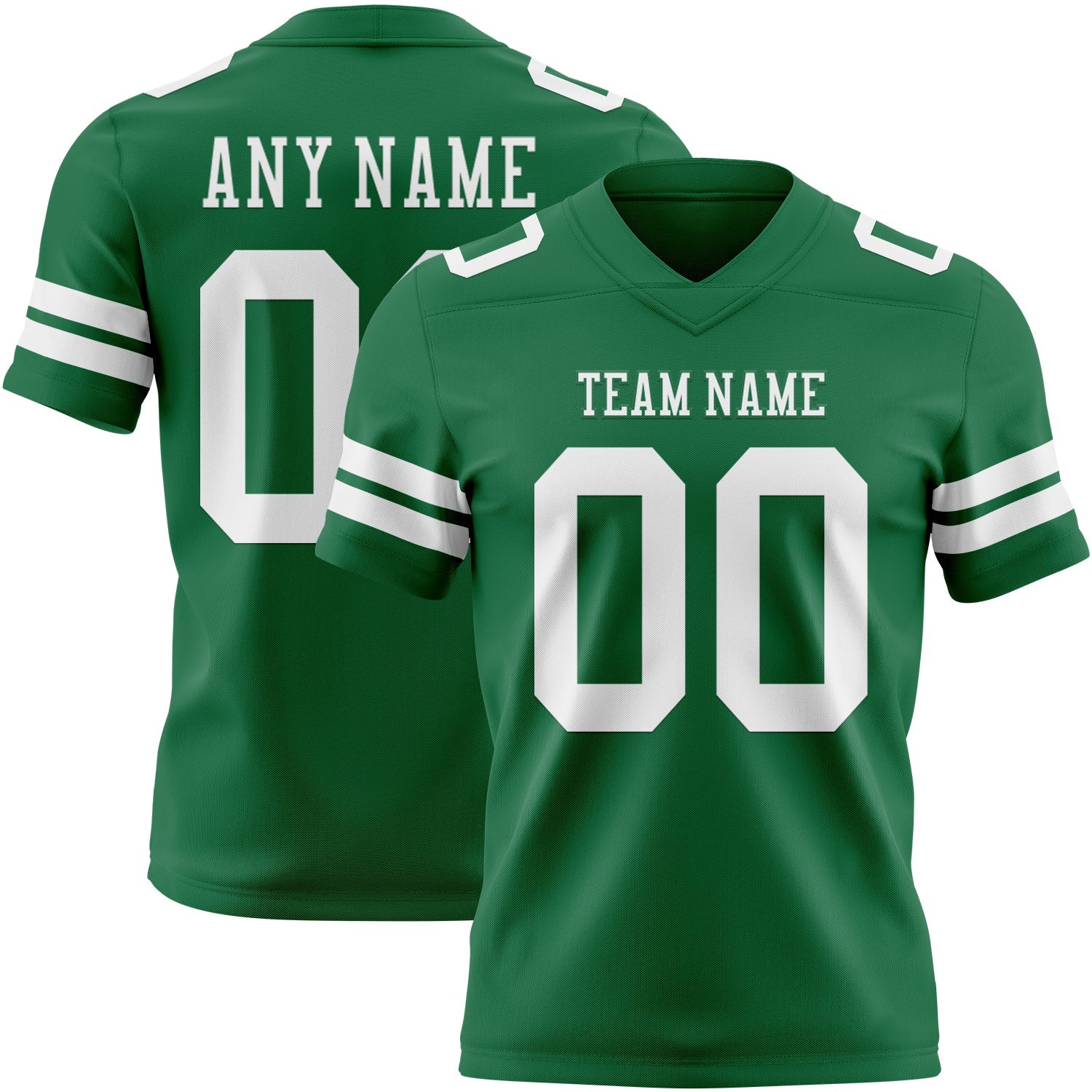 Custom Kelly Green White Mesh Authentic Football Jersey - Sky-Custom