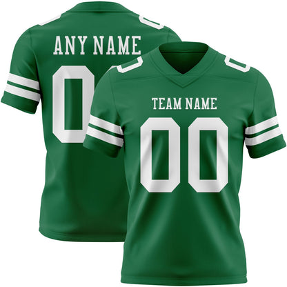 Custom Kelly Green White Mesh Authentic Football Jersey - Sky-Custom
