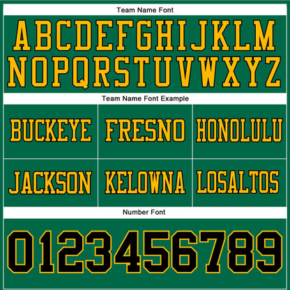 Custom Kelly Green Black-Gold Mesh Authentic Football Jersey - Sky-Custom