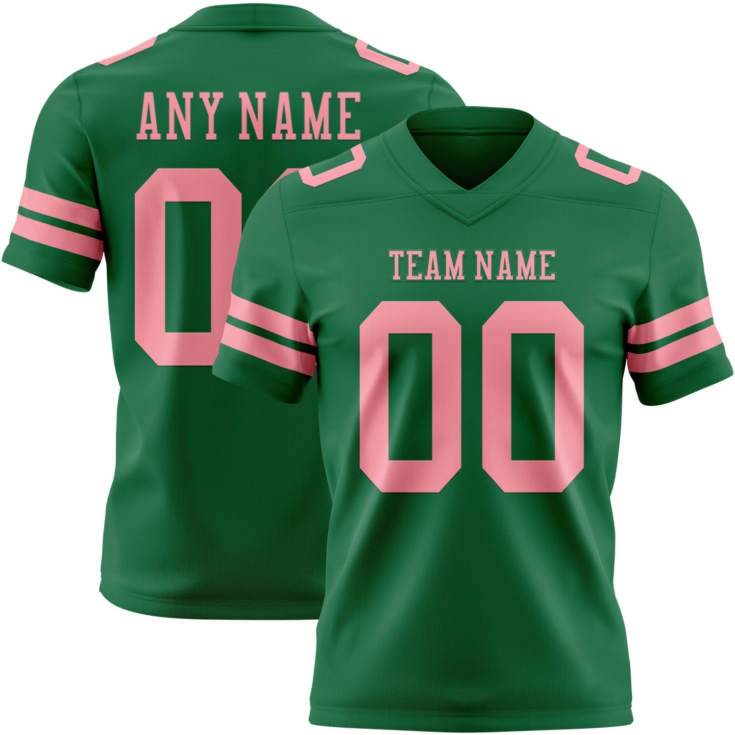 Custom Kelly Green Medium Pink Mesh Authentic Football Jersey - Sky-Custom