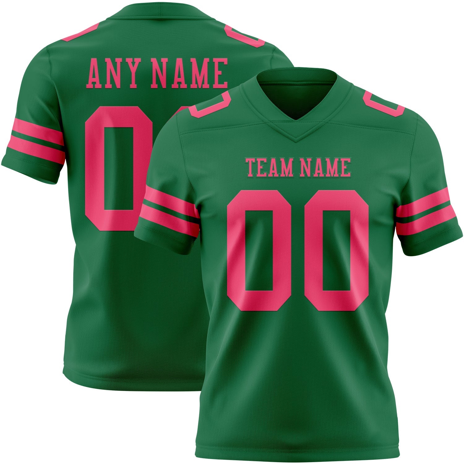 Custom Kelly Green Neon Pink Mesh Authentic Football Jersey - Sky-Custom