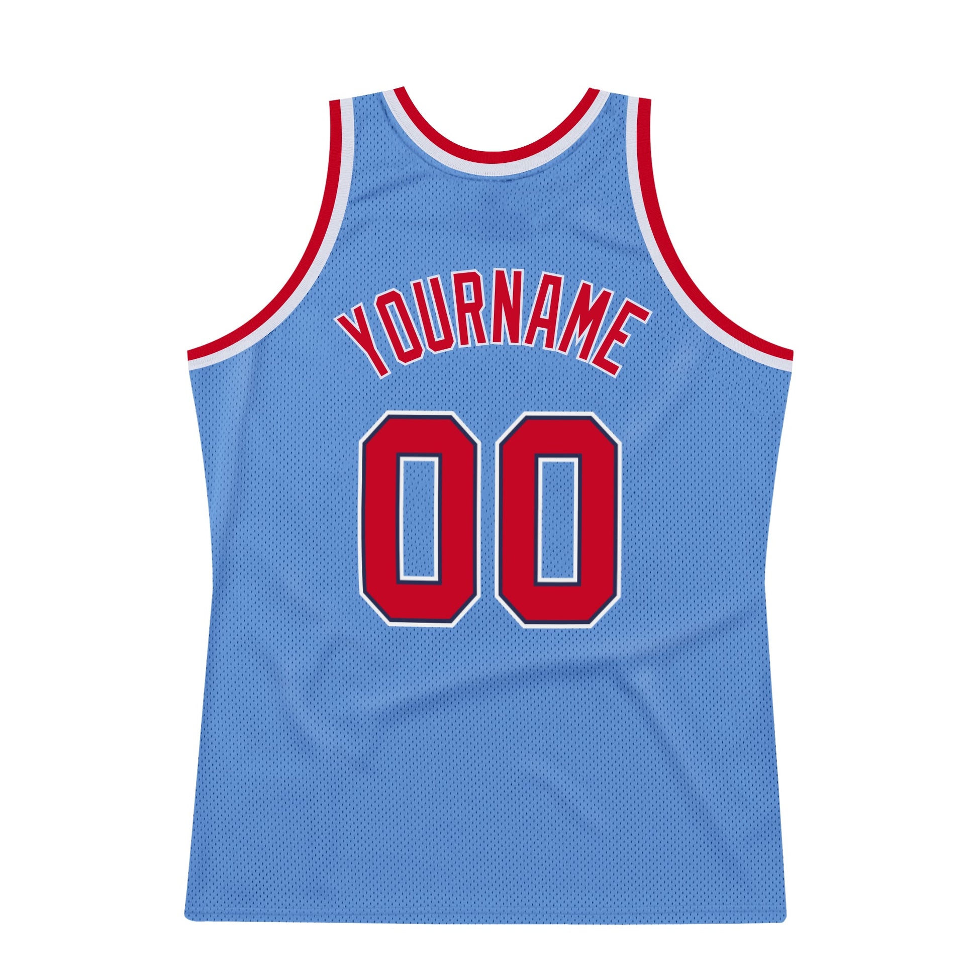 Custom Light Blue Red-Navy Authentic Throwback Basketball Jersey - Sky-Custom