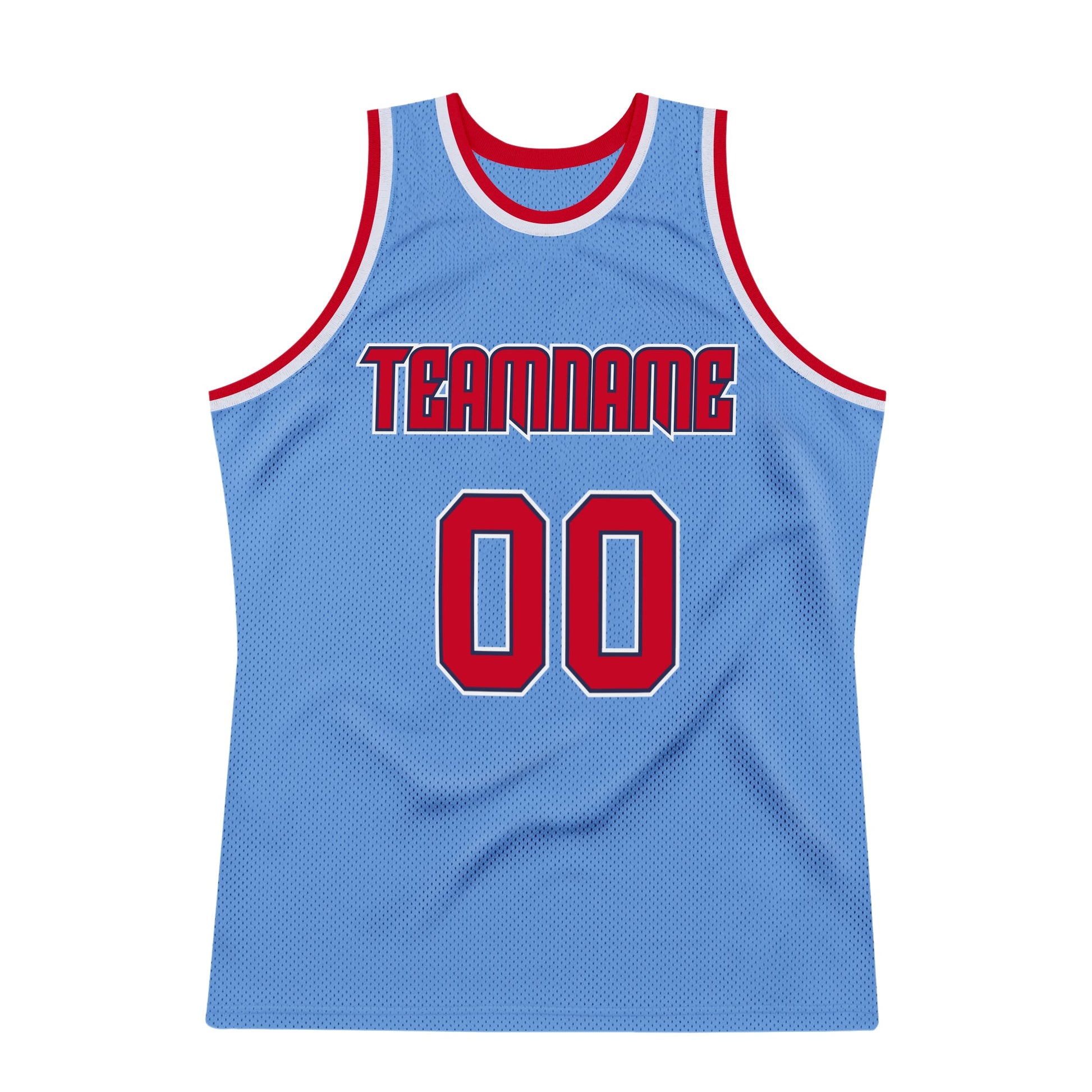 Custom Light Blue Red-Navy Authentic Throwback Basketball Jersey - Sky-Custom