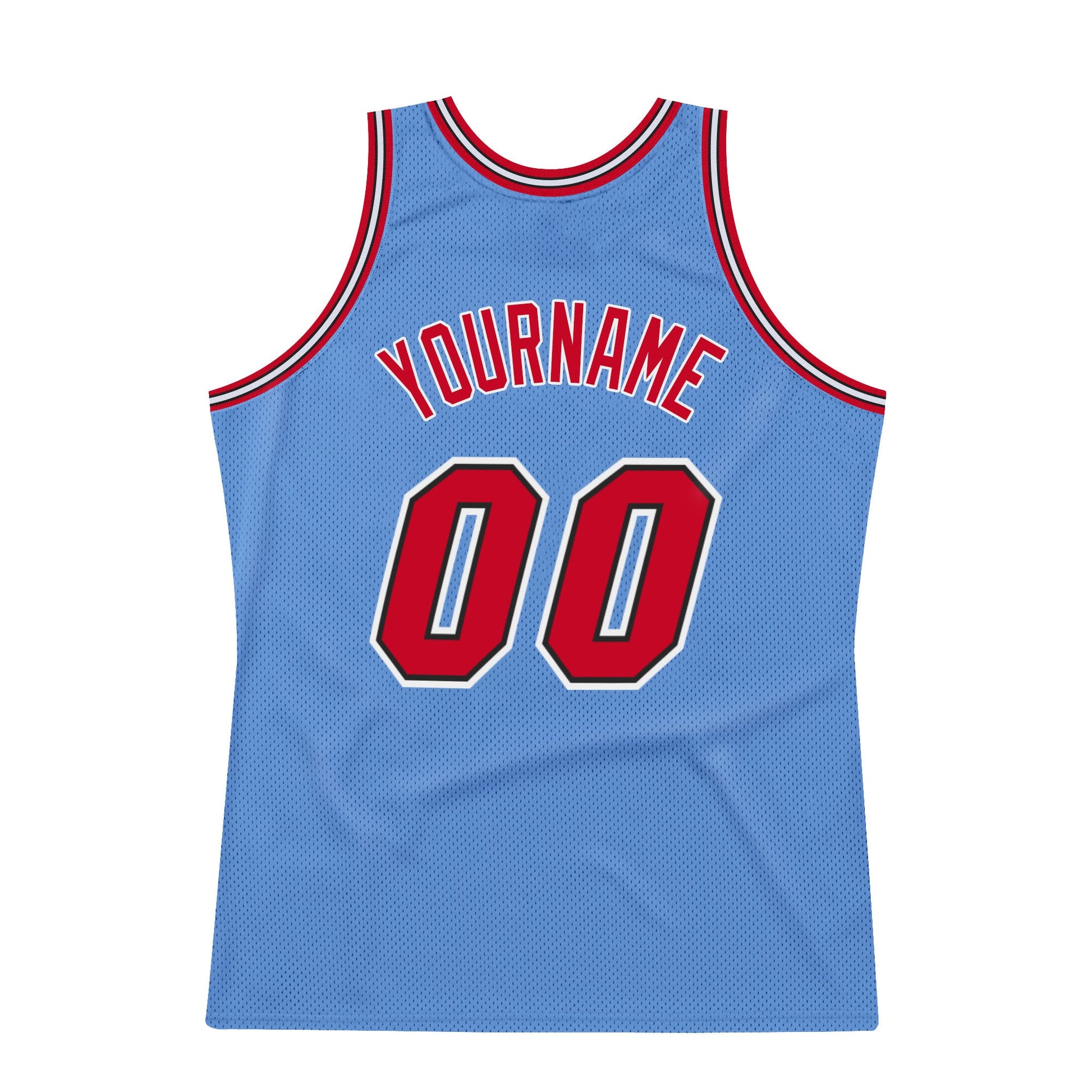 Custom Light Blue Red-Black Authentic Throwback Basketball Jersey - Sky-Custom