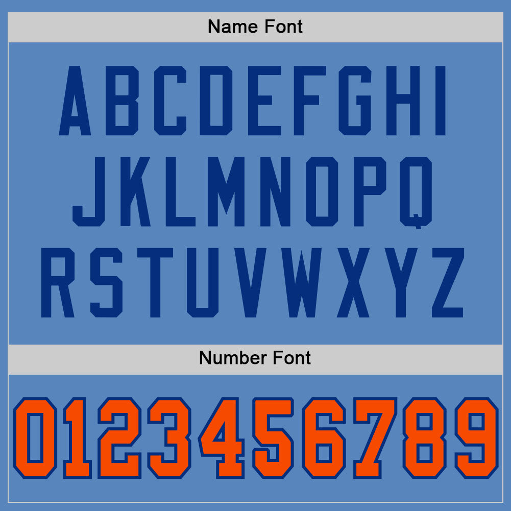 Custom Light Blue Orange-Royal Mesh Authentic Football Jersey - Sky-Custom