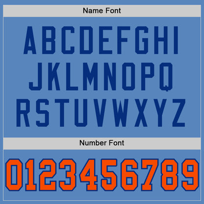 Custom Light Blue Orange-Royal Mesh Authentic Football Jersey - Sky-Custom