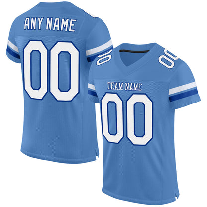 Custom Light Blue White-Royal Mesh Authentic Football Jersey - Sky-Custom