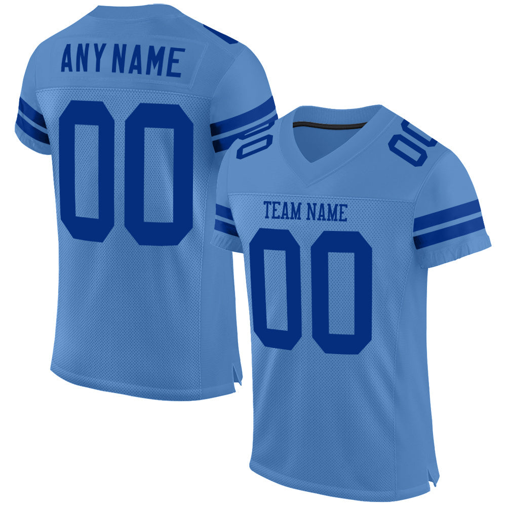 Custom Light Blue Royal Mesh Authentic Football Jersey - Sky-Custom