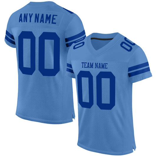 Custom Light Blue Royal Mesh Authentic Football Jersey - Sky-Custom