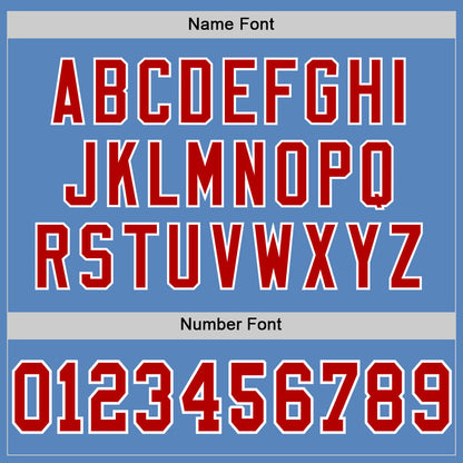 Custom Light Blue Red-White Mesh Authentic Football Jersey - Sky-Custom