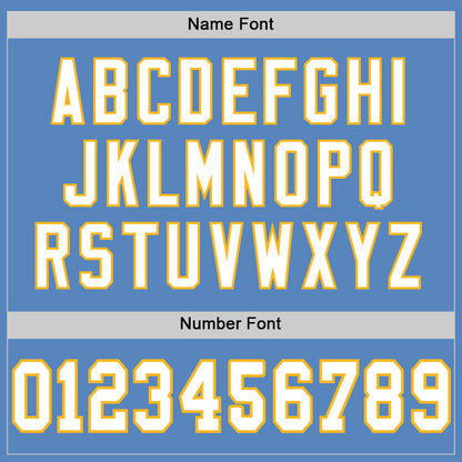 Custom Light Blue White-Gold Mesh Authentic Football Jersey - Sky-Custom