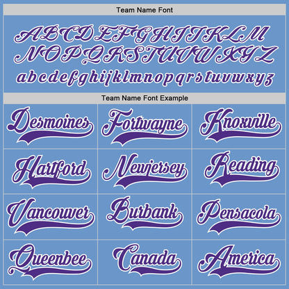 Custom Light Blue Purple-White Hockey Jersey - Sky-Custom