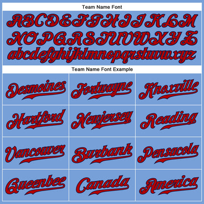 Custom Light Blue Red-Navy Authentic Sleeveless Baseball Jersey - Sky-Custom
