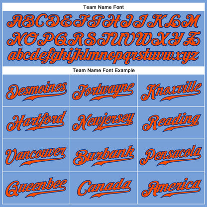 Custom Light Blue Orange-Royal Authentic Sleeveless Baseball Jersey - Sky-Custom