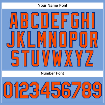 Custom Light Blue Orange-Royal Authentic Sleeveless Baseball Jersey - Sky-Custom