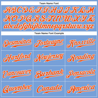 Custom Light Blue Orange-White Authentic Sleeveless Baseball Jersey - Sky-Custom