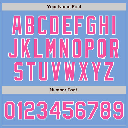 Custom Light Blue Pink-White Authentic Baseball Jersey - Sky-Custom