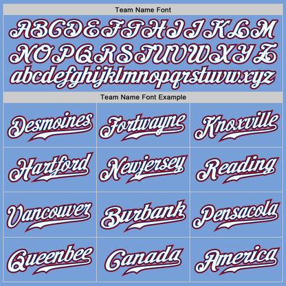Custom Light Blue Red Pinstripe White-Royal Authentic Baseball Jersey - Sky-Custom