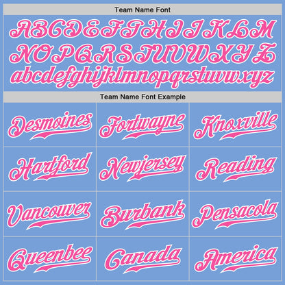 Custom Light Blue Pink Pinstripe Pink-White Authentic Baseball Jersey - Sky-Custom
