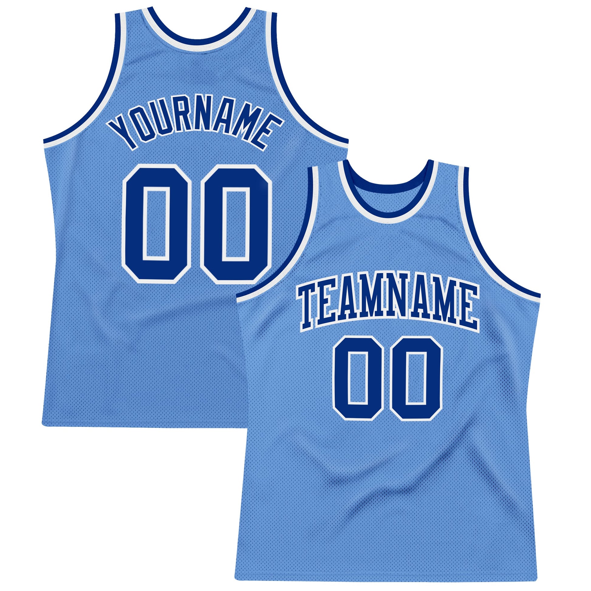 Custom Light Blue Royal-White Authentic Throwback Basketball Jersey - Sky-Custom