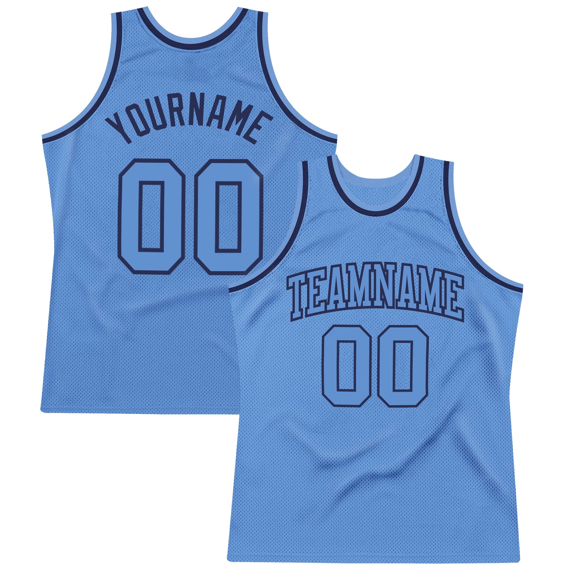 Custom Light Blue Light Blue-Navy Authentic Throwback Basketball Jersey - Sky-Custom
