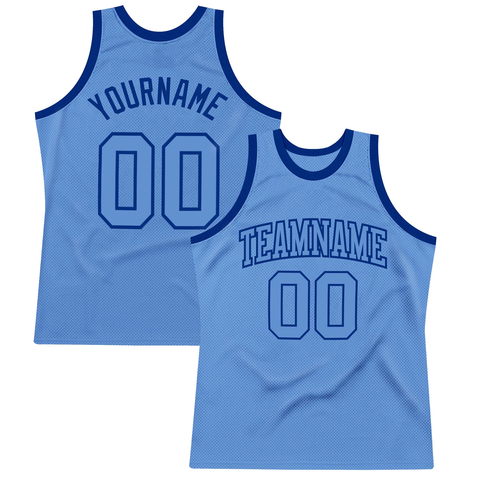 Custom Light Blue Light Blue-Royal Authentic Throwback Basketball Jersey - Sky-Custom