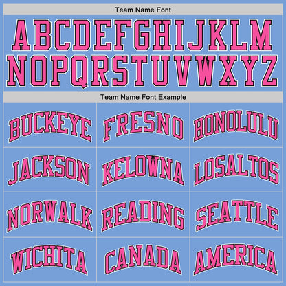 Custom Light Blue Pink-Black Authentic Throwback Basketball Jersey - Sky-Custom