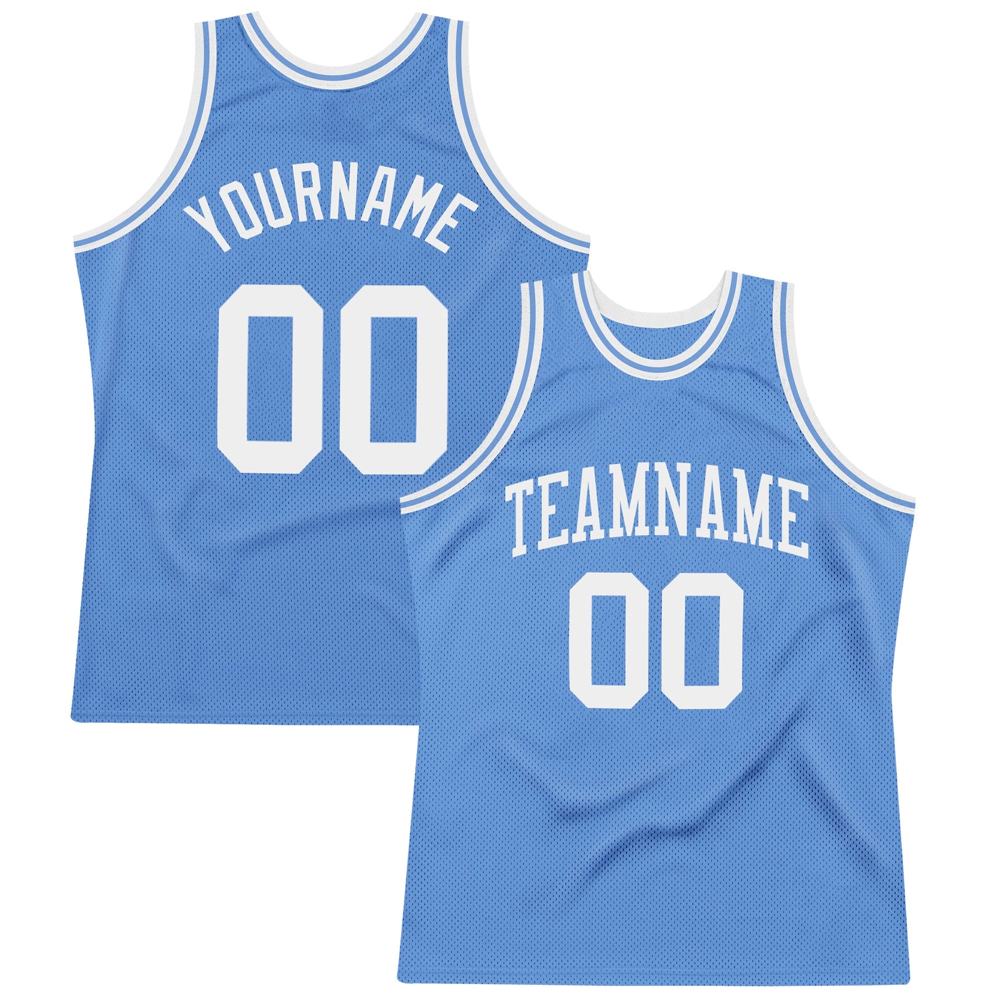 Custom Light Blue White Authentic Throwback Basketball Jersey - Sky-Custom