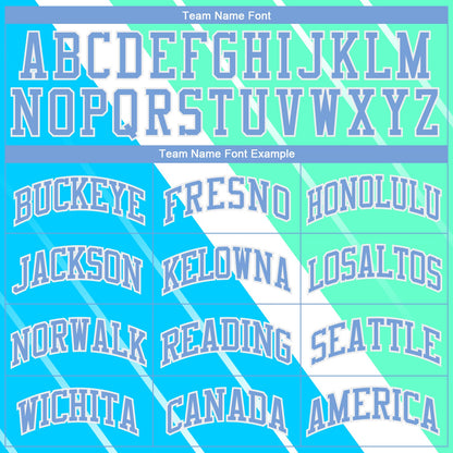 Custom Light Blue Light Blue-Green Round Neck Sublimation Basketball Suit Jersey - Sky-Custom