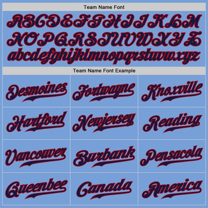 Custom Light Blue Navy-Red Authentic Baseball Jersey - Sky-Custom