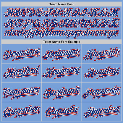 Custom Light Blue Royal-Red Authentic Baseball Jersey - Sky-Custom