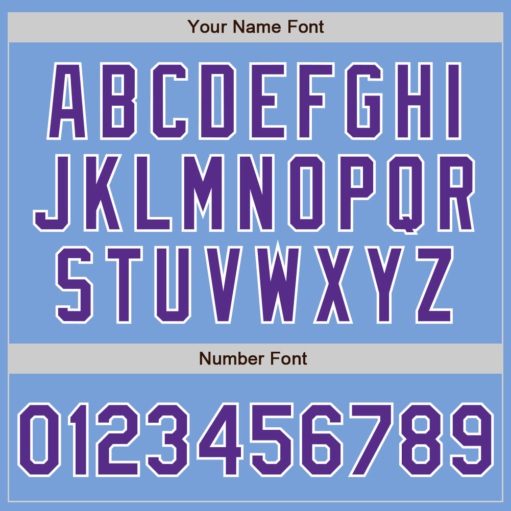 Custom Light Blue Purple-White Authentic Baseball Jersey - Sky-Custom