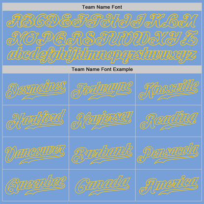 Custom Light Blue Light Blue-Gold Authentic Baseball Jersey - Sky-Custom