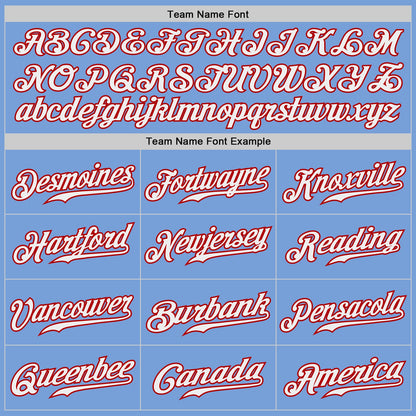 Custom Light Blue White Pinstripe White-Red Authentic Baseball Jersey - Sky-Custom