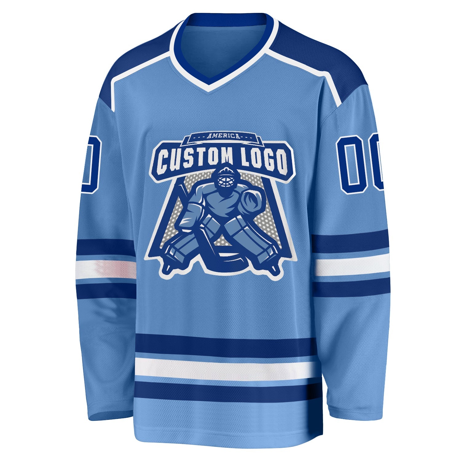 Custom Light Blue Royal-White Hockey Jersey - Sky-Custom
