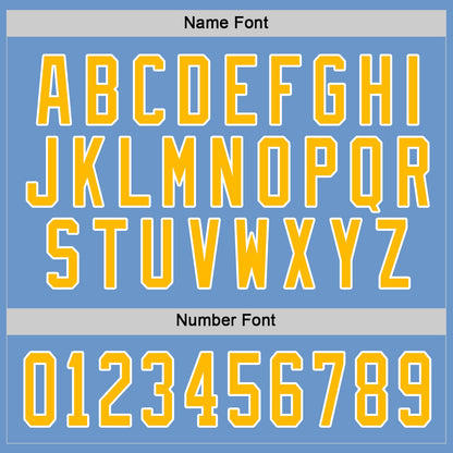 Custom Light Blue Gold-White Hockey Jersey - Sky-Custom