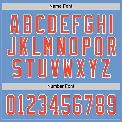 Custom Light Blue Orange-White Hockey Jersey - Sky-Custom