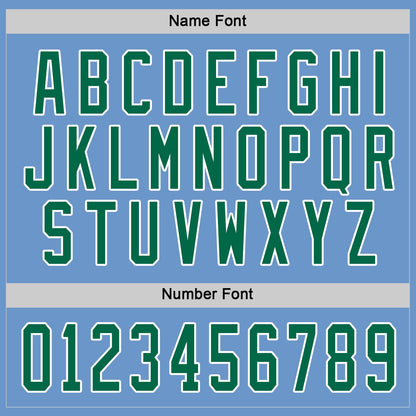 Custom Light Blue Kelly Green-White Hockey Jersey - Sky-Custom