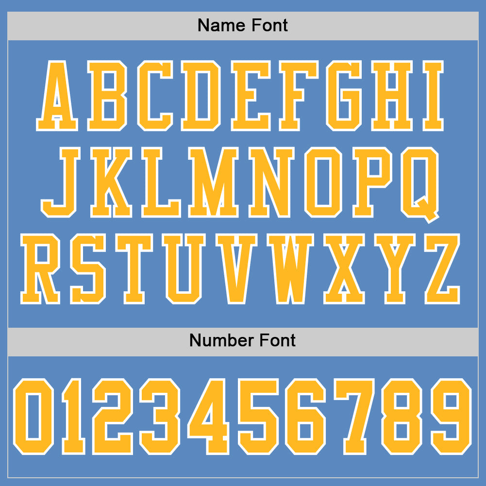 Custom Light Blue Gold-White Mesh Authentic Football Jersey - Sky-Custom