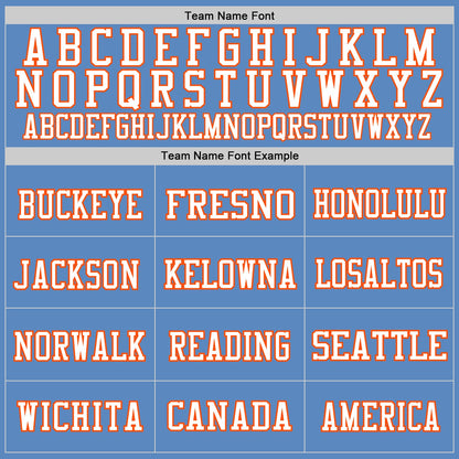 Custom Light Blue Orange-White Mesh Authentic Football Jersey - Sky-Custom
